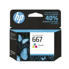 Cartucho HP 667 Colorido Original Impressora Jato de Tinta DeskJet Impressão Alta Qualidade