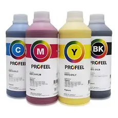 Kit Tinta Compatível Profeel Pigmentada 1 Litro para uso Epson Impressora Recarga