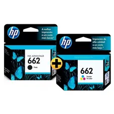 Kit Cartucho de Tinta HP 662 Preto e Colorido Original Impressora Jato de Tinta Impressão