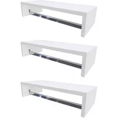 Cabideiros Módulos Prateleira 50X12X25 Mdf Branco (kit 3un)
