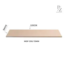 Chapa de Madeira MDF Cru 120x30cm - Prateleira 15mm–Corte Preciso, Acabamento Profissional,Decoração