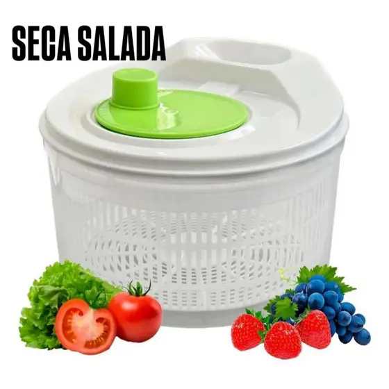 Centrífuga Manual de Salada 4L com Escorredor Plástico Durável Seca Legumes – Sortida