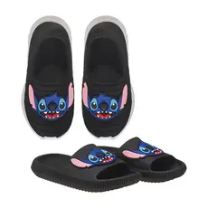 Kit Tênis Calce Fácil e Chinelo Nuvem Slide Macio Leve Stitch