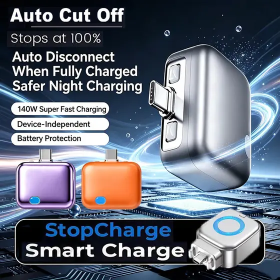 Tipo C 140W Proteção De Bateria De Desconexão Física Inteligente Protetor De Carregamento De Parada Automática Completa