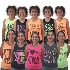 Kit 10 Regatas Feminina Blusinha Fitness  Academia Ginastica