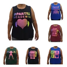 Kit 6 Regatas Feminina Plus Size Fitness Academia GG - G1-G2 -G3