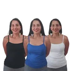 Kit 3 Regatas Regatinha Alcinha Blusa Feminina Atacado