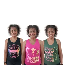 Kit 3 Regatas Fitness Feminina Academia Preço De Atacado Cores Sortidas