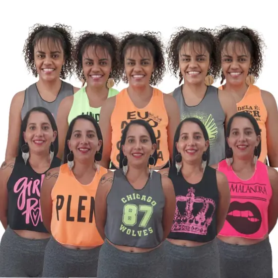 Kit 12 Cropped Neon ( Lisas , Fitness E Casual ) - Promoção