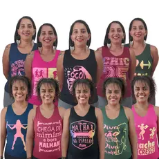 Kit 15 Regatas Fitness Feminina Academia