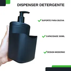 Porta Detergente Dispenser De Pia com suporte para Esponja 500ml
