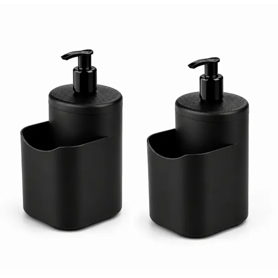 KIT Porta Detergente Dispenser 500ml Com Suporte Bucha