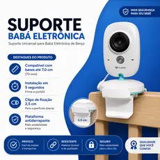 Suporte Babá Eletrônica Baby Monitor para Berço Ajustável Flexível Pratico