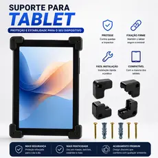 Suporte de Tablet para parede com Trava Anti-furto + Bucha E Parafuso