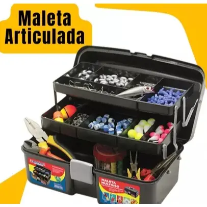 MALETA CAMPEÃ DE VENDAS Multiuso CAIXA PESCA com 2 Bandejas Ferramentas, Caixa Organizadora TOY