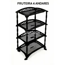 Fruteira De Chão De Plástico Multiuso 4 e 3 andares Organizador Empilhável com Rodinhas TOY