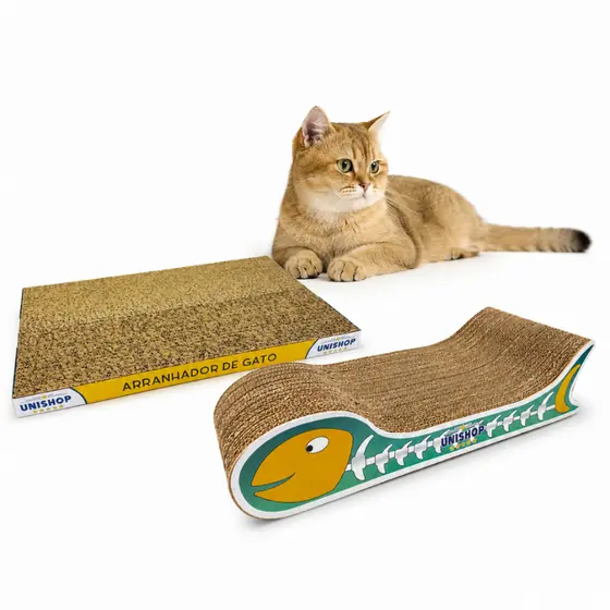Arranhador Para Gato de Papelão Prático e Moderno Reforçado