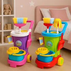 Brinquedo Infantil Carrinho de Limpeza Divertido Educativo Cleaning Trolley Kids Hábitos Saudáveis