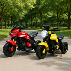 Mini Moto Elétrica Esportiva com Bateria Música Som Recarregável Triciclo Elétrico Infantil Até 30Kg