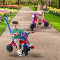 Motoca Triciclo Com Pedal Infantil Kemotoca Menino e Menina Empurrador Carrinho Para Criança Pequena