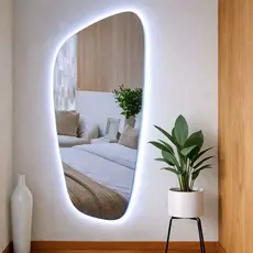 Espelho Organico Com Led Espelho Para Sala Quarto Espelho Decorativo Espelho Comprido Espelho Blogueira