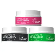 Máscaras Faciais de Argila Verde 💚, Rosa 💗 e Preta 🖤, Morena Brasil