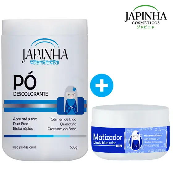 Kit Japinha Platinado dos Sonhos - Pó Descolorante Ultra Rápido + Matizador Blue