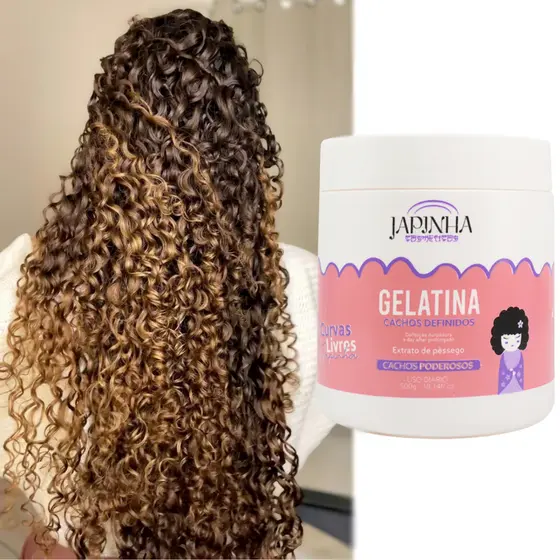 Gelatina Ativadora de Cachos com Pêssego | Definição Perfeita, Hidratação e Brilho Intenso 💗