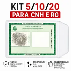 CAPINHA PLÁSTICA PROTETORA PARA DOCUMENTOS RG/CPF/CNH/TÍTULO DE ELEITOR/RESERVISTA KIT