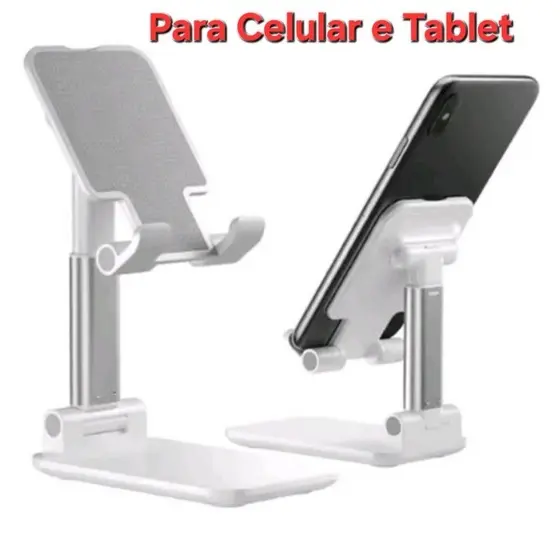 Suporte Para Celular e Tablet De Mesa Dobrável e Ajustável Universal