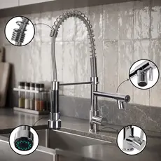 Torneira Cozinha Gourmet Flexível 50cm Premium Monocomando Aço Inox