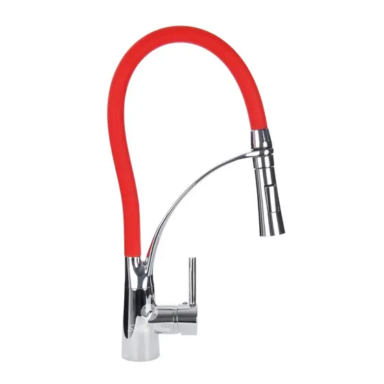 Torneira Cozinha Gourmet Misturador Flexível Vermelha Premium