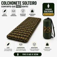 Colchonete Camping Camuflado Colchao dobravel Saco De Dormir  Pesca Acampamento Retiro Trilha C/ Saco De Trilha C/ Saco