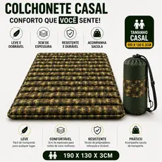 Colchonete Casal Camping Colchao Dobrável Com Sacola Transporte Ecocamping Colchão P Barraca Acampamento Pesca Trilhas