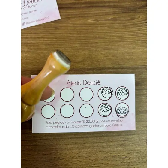 Carimbo personalizado para cartão fidelidade