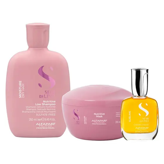 Kit Moisture Shampoo, Máscara e Cristalli Liquid - Alfaparf