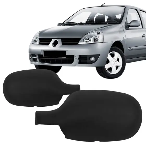 Capa Retrovisor Clio 99 2000 2001 2002 2003 2004 2005 2006 2007 2008 2009 2010 Preto Texturizado
