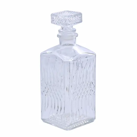 Licoreira Garrafa De Vidro 500ml Transparente Para Bebidas Whisky Licor - Mimo Style