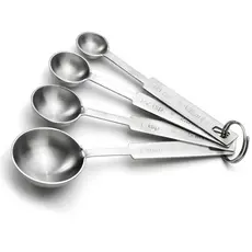 Jogo De Colheres Medidoras Chef De Cozinha Com 4 Pecas Alta Qualidade Em Aco Inox - Mimo Style