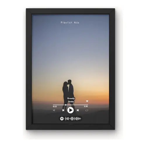 Quadro Spotify Personalizado A5 Música 15x21 Foto