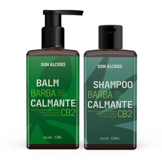 KIT SHAMPOO E BALM OZONIZADO PARA BARBA DON ALCIDES CB2