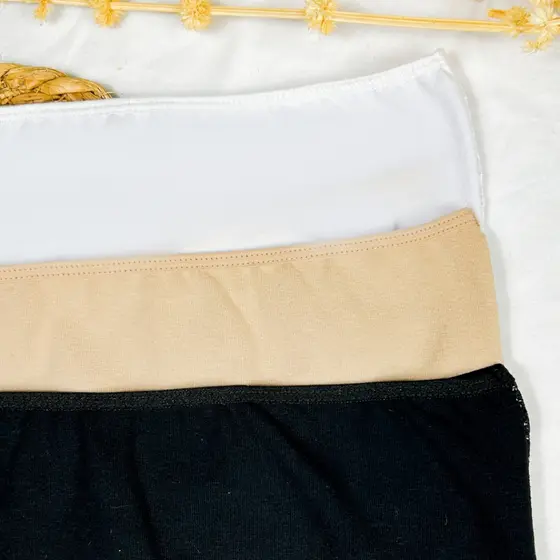 Kit com 10 Calcinhas de Algodão com Cintura Alta Que Nâo Marca 100% Algodão  Cós Alto Ultra Confortavel