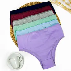 Kit com 10 Calcinhas de Algodão com Cintura Alta Que Nâo Marca 100% Algodão Cós Alto Ultra Confortavel