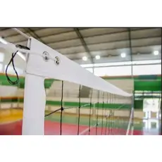 Kit Rede Vôlei Quadra 4 Lonas Couro Sintético(rede + porta Antenas + cabo de aço)