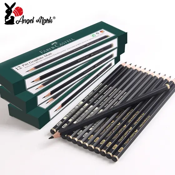 Angel Mark Faber-Castell Lápis De Desenho Fosco Arte Grafite Para Sombreamento De Preto Suprimentos