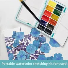 Caixa De Paleta De Mistura Pintura De Viagem Com 24 Meia Mini Fornecimento De Arte Plástica Para Artistas