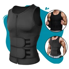 Regata Efeito Sauna compressão modeladora queima gordura Termica Cinta Modeladora Fitness Masculino