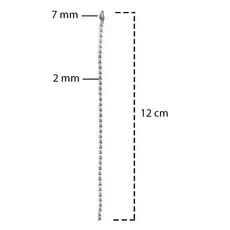 Corrente Bolinha 12cm Canoa Branca Para Chaveiro 100 Unidades Acessório Reposição Metal Artesanato