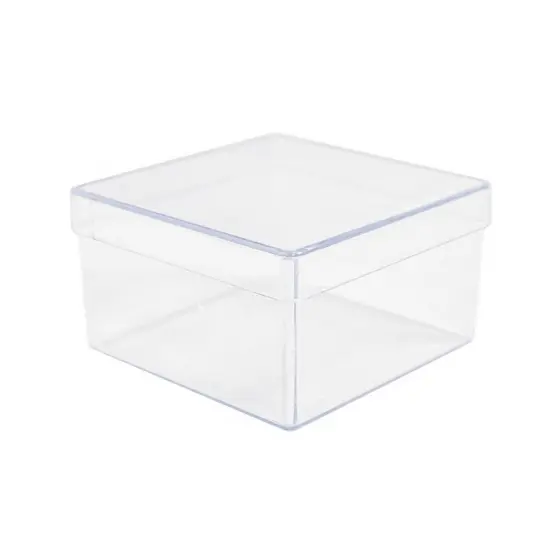 Caixinha Acrílica Chata 7cm Incolor Preta Branca Para Festa Evento Aniversário Lembrancinha Presente