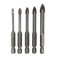 Jogo Kit Brocas Aço Fura Vidro Porcelanato Concreto 5 Peças Compatível